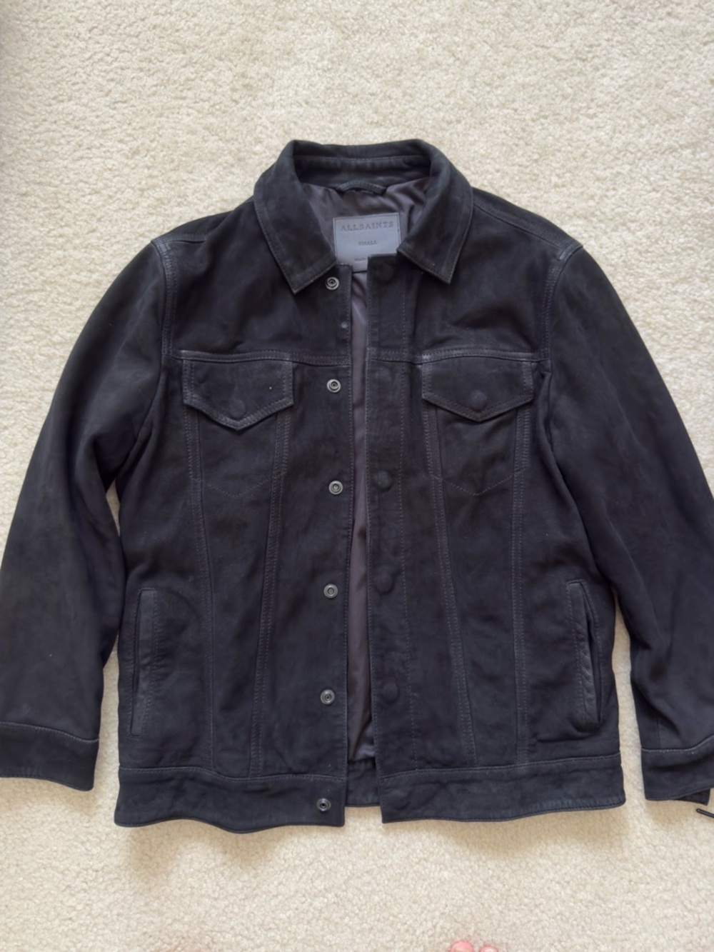 ALLSAINTS MENS 100% SUEDE LEATHER JACKET - MENS SMALL